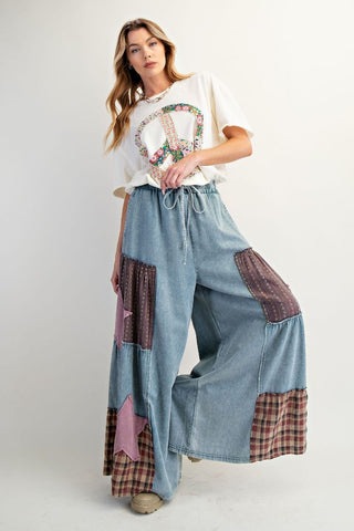 Stardust Patchwork Chambray Pants