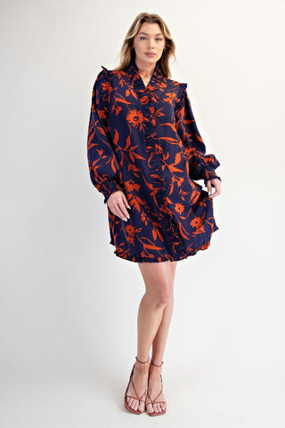 Autumn Bloom Ruffle Dress