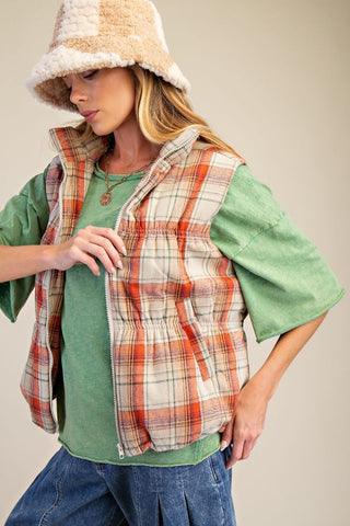 Harvest Trails Plaid Quilted Vest