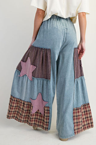 Stardust Patchwork Chambray Pants