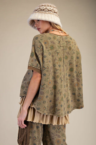 Meadow Muse Washed Waffle Henley Top