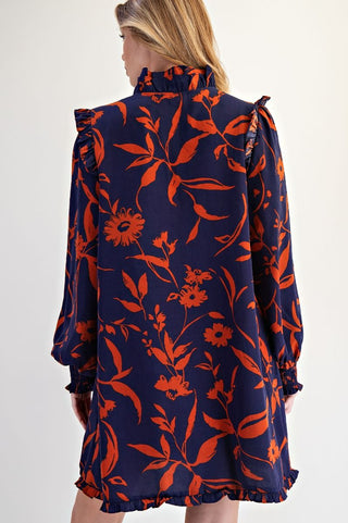 Autumn Bloom Ruffle Dress
