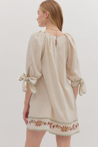 Meadow Whispers Embroidered Dress