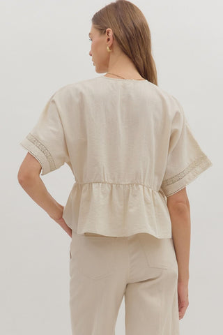 Whispered Lace Peplum Top