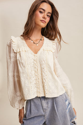 The Maribelle Vintage Lace Blouse
