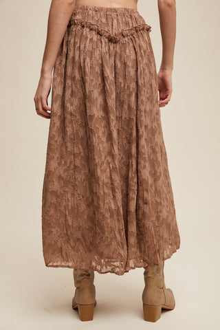 Ivory Bloom Lace Maxi Skirt