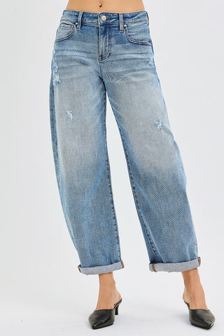 Billie Slouchy Cuffed Barrel Jeans