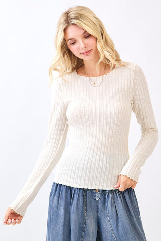 Snowfall Soft Ribbed Long Sleeve Top