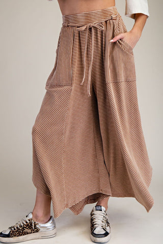 The Marley Mineral-Wash Striped Palazzo Pants