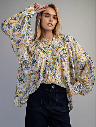 The Juliet Floral Balloon Sleeve Blouse