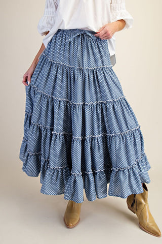 The Daisy Dot Tiered Maxi Skirt