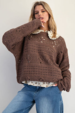 Cocoa Dreams Open Knit Sweater