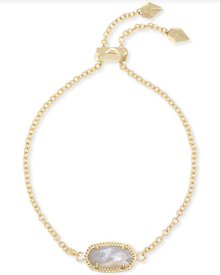 Elaina Delicate Chain Bracelet in Gold Ivory Mop