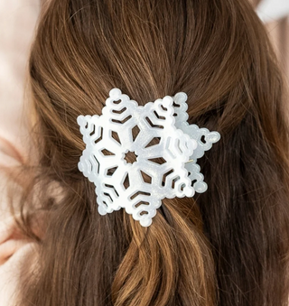 Glitter Snowflake Flat Hair Clip