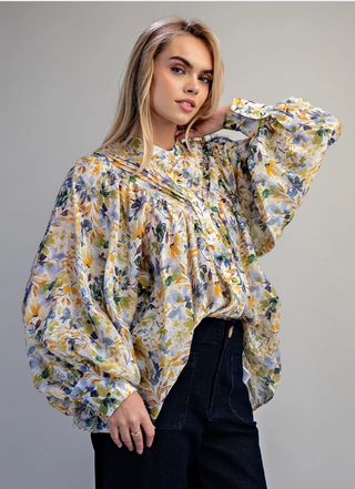 The Juliet Floral Balloon Sleeve Blouse