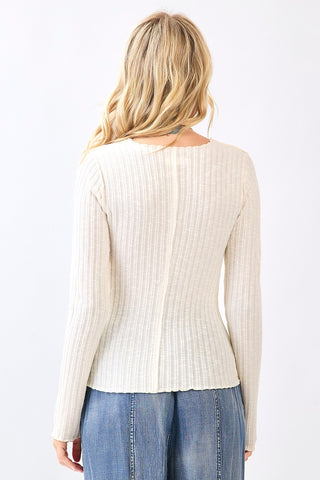 Snowfall Soft Ribbed Long Sleeve Top