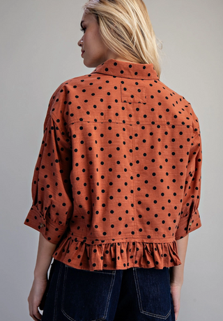 The Polly Polka Dot Ruffle Top