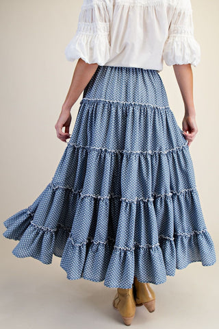 The Daisy Dot Tiered Maxi Skirt