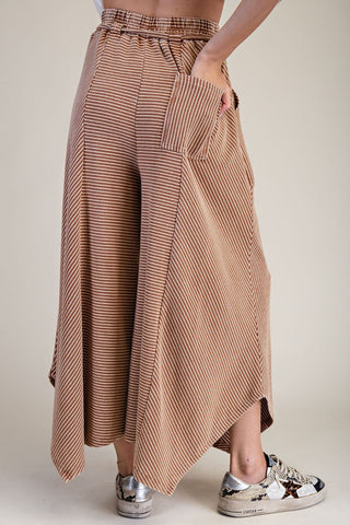 The Marley Mineral-Wash Striped Palazzo Pants