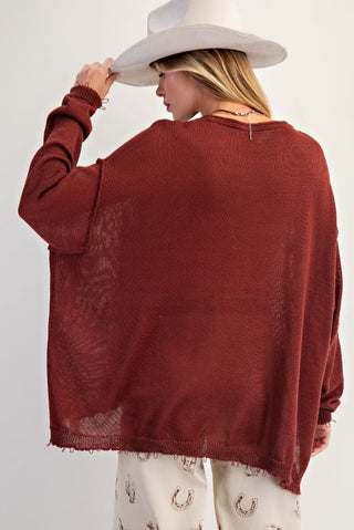 Rust Ridge Knit Sweater