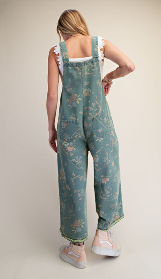 The Magnolia Floral Patchwork Overalls