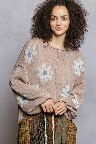 Daisy Drift Balloon Sleeve Sweater