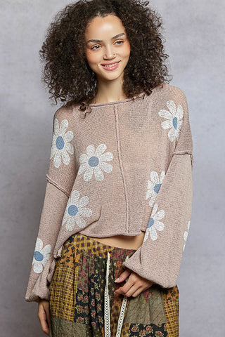 Daisy Drift Balloon Sleeve Sweater