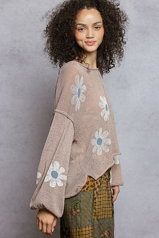 Daisy Drift Balloon Sleeve Sweater