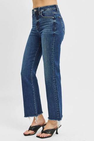 Olivia High Rise Crop Straight Jeans