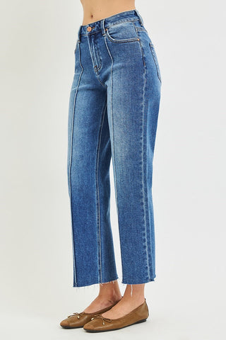 Polly Pintuck Cropped Straight Jeans