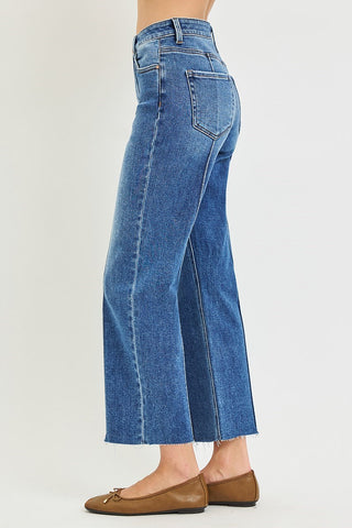 Polly Pintuck Cropped Straight Jeans