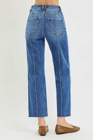 Polly Pintuck Cropped Straight Jeans