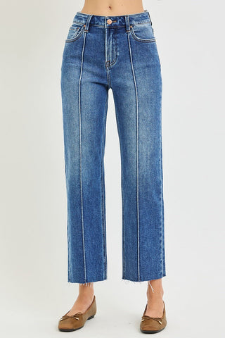 Polly Pintuck Cropped Straight Jeans