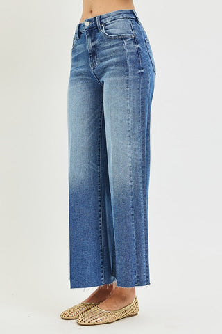 Greer Side Seam Cropped Wide Leg Jeans