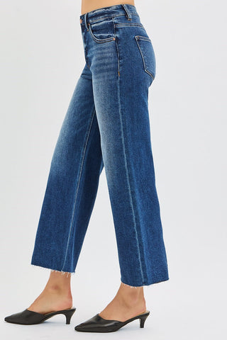 Sutton Mid-Rise Crop Wide Jeans