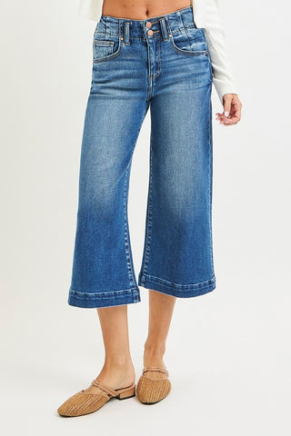 Elise Double Button Crop Jeans