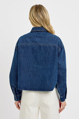 Downtown Cropped Denim Shirt