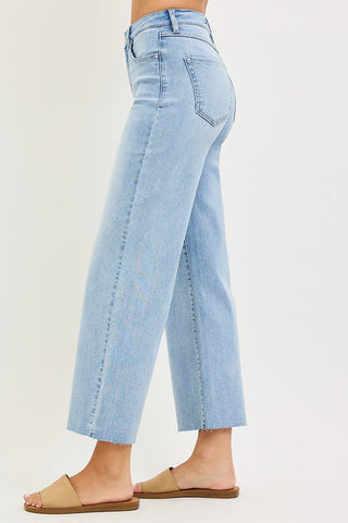 Lena Tummy Control Crop Wide Leg Jeans in Plus