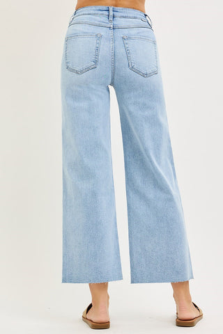 Lena Tummy Control Crop Wide Leg Jeans in Plus