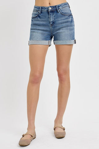 The Mandy High Rise Cuffed Shorts in Plus