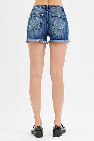 Halo Frayed Denim Shorts