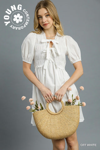 Beach Beauty Smocked Mini Dress