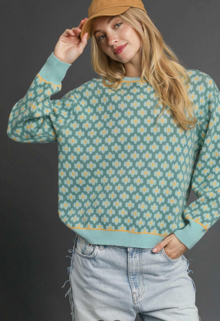 Sutton Abstract Crew Neck Sweater