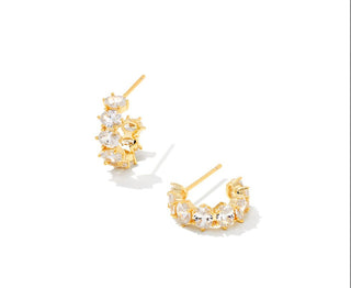 Kendra Scott Cailin Gold Crystal Huggie Earrings