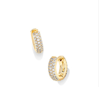 Kendra Scott Mikki Pavé Huggie Earrings – Gold