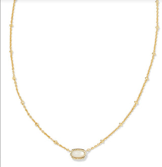 Kendra Scott Mini Elisa Satellite Short Pendant Necklace – Gold Ivory Mother of Pearl