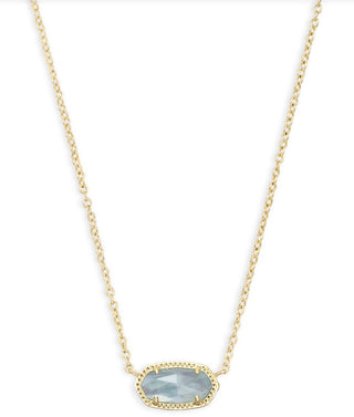 Kendra Scott Elisa Short Pendant Necklace – Gold Light Blue Illusion