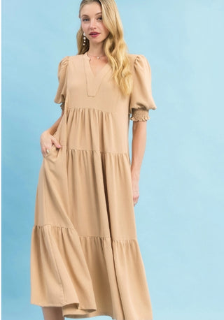 Soft Sands Tiered Midi Dress
