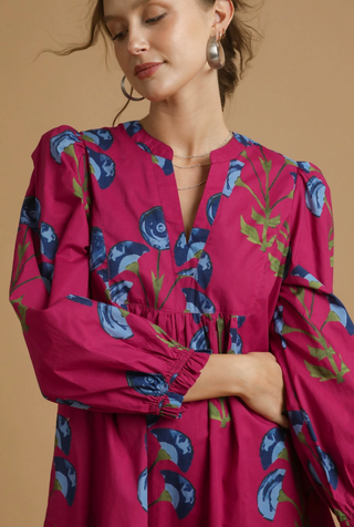 Mix Floral Babydoll Tunic Dress