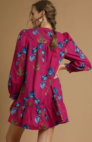 Mix Floral Babydoll Tunic Dress